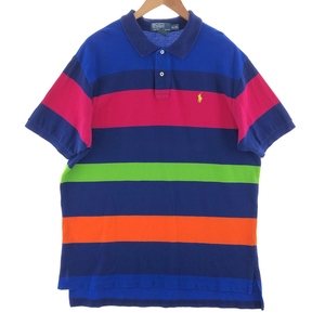 古着 ラルフローレン Ralph Lauren POLO by Ralph Lauren 半袖 ボーダー ポロシャツ メンズXL /eaa382160