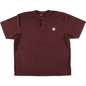 古着 カーハート Carhartt ORIGINAL FIT ヘンリーネック 半袖 ワンポイントロゴポケットTシャツ メンズXL /eaa431055