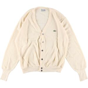 古着 70年代 ラコステ LACOSTE IZOD アクリルニットカーディガン USA製 メンズL ヴィンテージ /eaa304597 【SS2306】