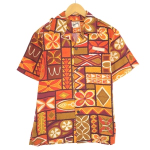 古着 70年代 Hanakahi 総柄 オープンカラー ハワイアンアロハシャツ メンズS ヴィンテージ /eaa441637