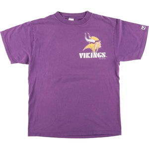 古着 90年代 LOGO 7 INC NFL MINNESOTA VIKINGS ミネソタバイキングス ロゴTシャツ USA製 メンズL ヴィンテージ /eaa431651