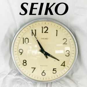 【ジャンク】　SEIKO セイコー 掛け時計 壁掛け時計 トランジスタクロック 5石　丸型　TX-620 学校　工場　病院　昭和レトロ 【OTOS-601】