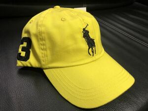 　ポロ　ラルフ　ローレン　Polo Ralph Lauren Cap 帽子　イエロー　黄色　男女用　黒　刺繍入　フリーサイズ