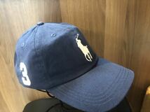 Polo Ralph Lauren Cap ポロラルフローレン　キャップ　帽子　ブルー　青　系　フリーサイズ　男女用　白刺繍入_画像3