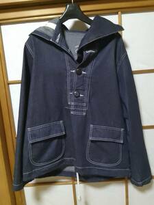 バズリクソンズu.s.navy HOODED PULLOVER JACKETフーデッドプルオーバーデニムジャケット　S