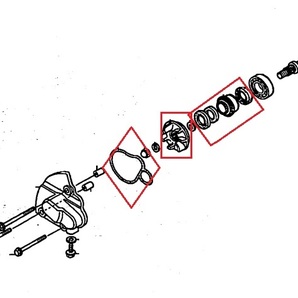 ホンダ純正ウォーターポンプオーバーホールセット 新品 NSR50 NSR80 CRM50 CRM80 NS-1 NS50Fの画像4