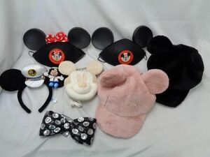 【同梱可】中古品 ディズニー ミニー ミッキー 他 カチューシャ 帽子 ヘアピン ポーチ 等 グッズセット