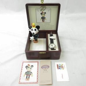 【同梱可】中古品 ディズニー ミニー ミッキー生誕70周年記念 セルロイド人形 腕時計の画像5