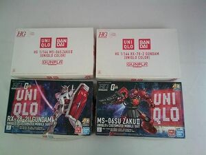 【同梱可】中古品 プラモデル ガンプラ ユニクロ コラボ HG 1/144 ガンダム ザク? 4体 グッズセット