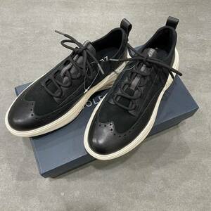 新品未使用◎COLE HAAN コールハーン 高級レザースニーカー ゼログランド WFA mens C35677 US8 26.0cm BLACK ブラック スエード