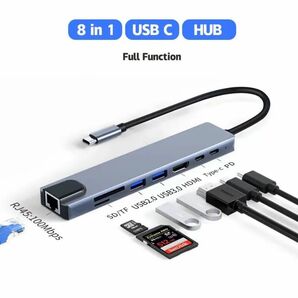 TypeC USBハブ HDMI出力など 8in1