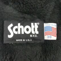 即決★アメリカ製 Schott★メンズM レザーライダースジャケット ショット 641 USA 38 黒 本革 シングル 本皮 立襟 90’s ヴィンテージ_画像7