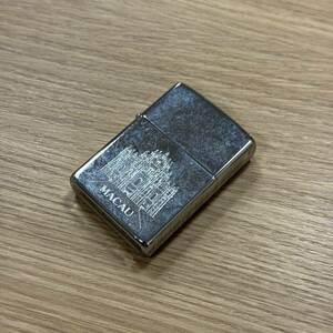 【SYC-3724】1円～zippo ジッポ ライター 1992年 マカオ MACAU ライター 箱無し 石残無し 希少 喫煙具 タバコ アンティーク 海外