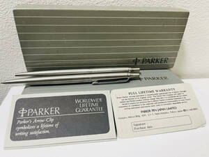 【FMD-114】PARKER パーカー ボールペン インク有 シャープペンシル シャーペン 筆記用具 MADE IN USA シルバー 2点おまとめ