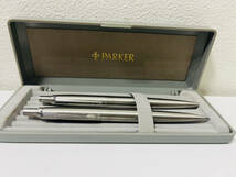【FMD-114】PARKER パーカー ボールペン インク有 シャープペンシル シャーペン 筆記用具 MADE IN USA シルバー 2点おまとめ_画像5