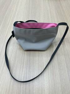 [EB-6429] 1 jpy ~ Herve Chapelier nylon Mini shoulder bag Herve Chapelier boat type beige pink pouch pochette storage goods 