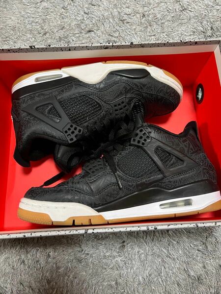 激レア NIKE JORDAN 4 RETRO LASER BLACK GUM ジョーダン4 レトロ レーサー ブラック ガム