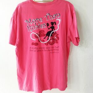 Tシャツ ギルダン ピンク XL 海外古着 ルビー ジュエリー バックプリント