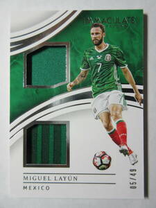 2017 Panini Immaculate Collection Soccer Dual Materials Miguel Layun/49 ミゲル・ラユン メキシコ代表 DF クラブ・アメリカ モンテレイ