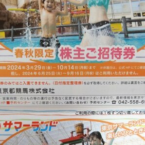 東京都競馬 サマーランド 株主ご招待券2024年10月14日まで 春秋含め計8枚 1円スタート の画像3