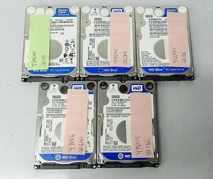 5個セット クリックポスト WD WD5000LPCX LPVX-08V0T 500GB HDD 2.5インチ/SATA/データ消去 ハードディスク S041802