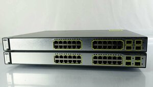 2台セット 初期化済 Cisco Catalyst Series 3750 シリーズ WS-C3750G-24TS-E1U v03 イーサネット スイッチ シスコ ラック switch S041010