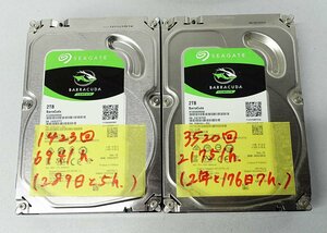 レターパックプラス 2個セット HDD SEAGATE ST2000DM006 2TB 3.5インチ SATA データ消去済 ハードディスク PC シーゲイト S041723