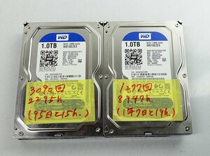 2個セット レターパックプラス WD WD10EZEX 1TB HDD 3.5インチ SATA データ消去 ハードディスク WD S042913