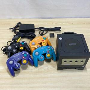 BD16　【ゲーム】　任天堂 Nintendo GAMECUBE ゲームキューブ 本体 DOL-017 ブラック コントローラー4セット 訳アリ