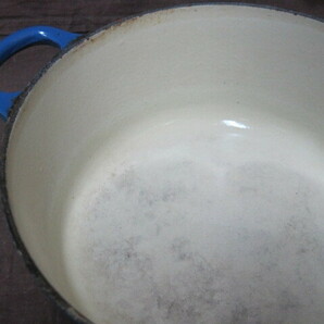 【A123】LE CREUSET ル・クルーゼ 両手鍋 ココット ロンド 22cm ホーロー鍋 調理器具 ブルー の画像5