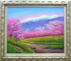 Art hand Auction Peinture à l'huile manuscrite, Toshihiko Takeuchi, peinture de paysage, arbres en fleurs de cerisier, F12, livraison gratuite, peinture, peinture à l'huile, Nature, Peinture de paysage