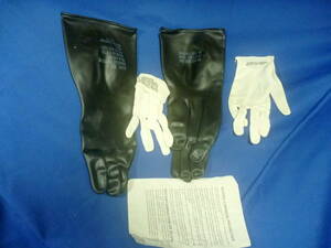米軍放出品 ケミカル 手袋 ゴム サイズ:S 黒 新古品 240421-2