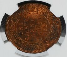 【希少：流通型MS63】1862年 英領インド 銅貨　1/4アンナ MS63_画像10