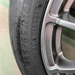 ※タイヤ付き・ホイールセット※『14インチ 4穴 ホイール』『155/65R14 74Sタイヤ』スズキMH23S ワゴンRスティングレーT4WDにて使用 傷小の画像6