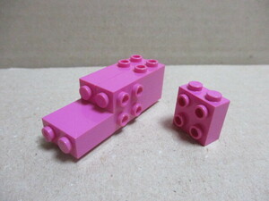 レゴ　パーツ　1×2×1.2/3サイドスタッドブリック　ダークピンク6個　新品