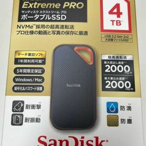 【新品未使用】4TB SanDisk Extreme ポータブルSSD SDSSDE81-4T00-J25の画像1