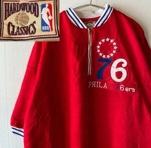 【希少】Mitchell&Ness Philadelphia 76ers刺繍 赤 