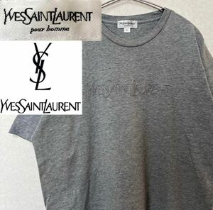 Yves saint Laurent イヴサンローラン Tシャツ グレー L半袖 半袖Tシャツ Tシャツ 