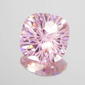  new goods * free shipping pink Cubic Zirconia loose 10*10mm 1 bead CZ diamond flower fire antique cushion cut gem accessory 