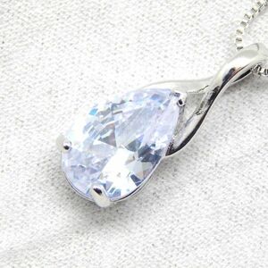 新品★送料無料 最高級の輝き 約3ct 大粒雫 CZダイヤモンドネックレス レディース ジルコニア シルバー925 プラチナ仕上 訳有品 XN-N25