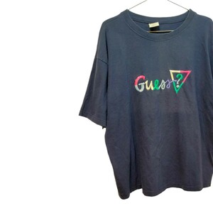 古着　guess　半袖Ｔシャツ　ロゴ刺繍　ヴィンテージ　90s　アメリカ製