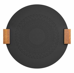  new goods circle . roasting plate camp black leather teppanyaki plate cooking extremely thick multi grill BBQ