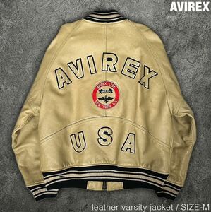 AVIREX レザー スタジャン バーシティ ジャケット アヴィレックス ビンテージ USA ブルゾン 