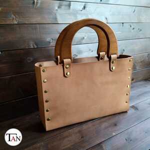 [ Tochigi leather . made cow leather. handbag ] cow leather leather original leather simple natural wooden. keep hand [ hand made ][ handmade ]