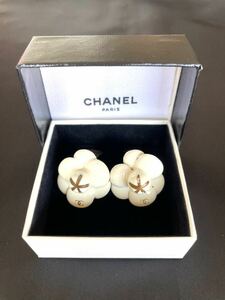  Chanel CHANEL here Mark Vintage turtle rear earrings stamp 02P