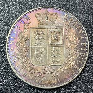 銀貨　古銭　1883年　イギリス　ヴィクトリア女王　エドワードクラウン　国章　花冠　ライオン　紋章　コイン　硬貨　貿易銀
