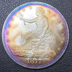 銀貨 古銭 アメリカ 1877年 自由の女神 リバティ 星の数・13 イーグル 1ドル 大型 コイン 硬貨の画像1