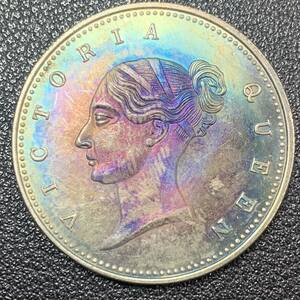 銀貨　古銭　1839年　イギリス領インド　ヴィクトリア女王　１ルピー　クラウン　外国　コイン　硬貨　貿易銀