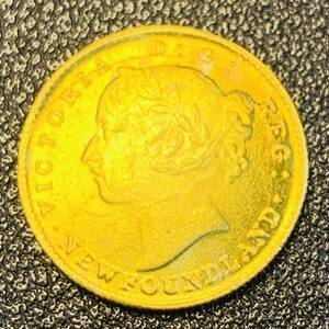 金貨　古銭　1865年　 イギリス　ヴィクトリア女王　ニューファンドランド島　2ドル　コイン　小型　硬貨