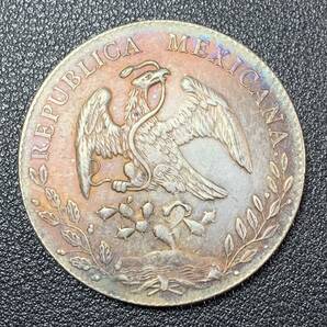 銀貨 古銭 メキシコ 1889年 イーグル 太陽の光 スペイン語「自由」銘 20G 大型 コイン 硬貨の画像2